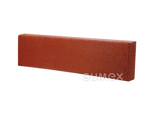Elastický obrubník ELASTON-ELTEC, tloušťka 30mm, šíře 250mm, délka 1000mm, recyklovaná pryž, PU pojivo, červenohnědá
